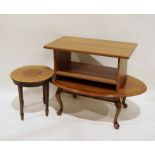 Oval coffee table, a two-tier rectangular coffee table and a circular coffee table (3)