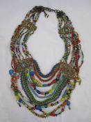 Sveva Italian handmade multiple-strand bead necklace in box