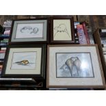 After Sharon Ponar  Limited edition print  "Forty Winks", otters asleep, signed, titled and numbered