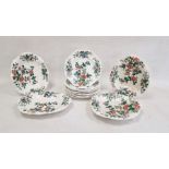 Copeland & Garrett late Spode 'New Fayence' part dessert service to include nine octagonal plates,