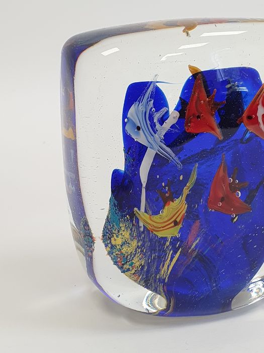 Murano glass 'Aquarium' paperweight of square form and a Murano Art glass paperweight in the form of - Image 5 of 13