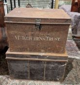 Two tin trunks including one marked 'Mrs Kitchen's Trust' and a quantity of ephemera dating from the