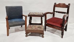 Two low child's chairs and two stools (4)
