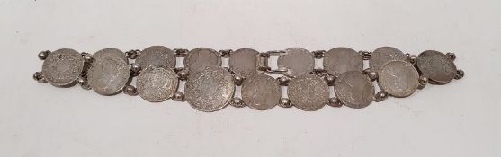 Coin belt with Maltese 1796 silver Emmanuel de Rohan coin and various other Emmanuel de Rohan coins,