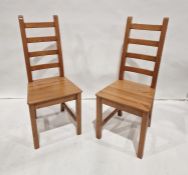 Six Ikea pine ladderback chairs (6)