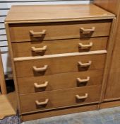 Ernst Gomme for G-Plan wardrobe, chest of five drawers, compactum and headboard (4)