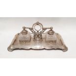 Late Victorian silver inkstand, approx. 29ozt