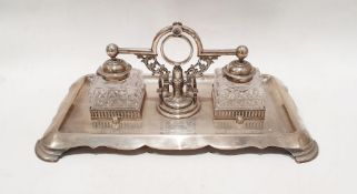 Late Victorian silver inkstand, approx. 29ozt