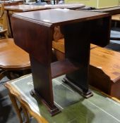 Modern occasional drop-leaf table with shelf under and a modern rectangular mirror with moulded