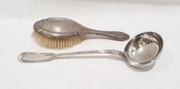 Silver-backed dressing table brush and an electroplated ladle by Christofle (2)