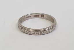 Platinum ring, scroll engraved  approx 4 gmsCondition ReportSize M/N
