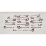 Three George III silver Old English pattern teaspoons, possibly by William Withers and a quantity of