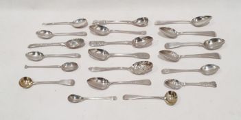 Three George III silver Old English pattern teaspoons, possibly by William Withers and a quantity of