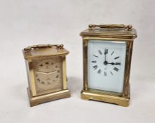20th century carriage clock marked 'Made in France' and one further modern carriage clock by Cyma (