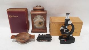 Elliott walnut cased clock, 00 gauge steam train and copy of Shakspeare's works, Albion edition