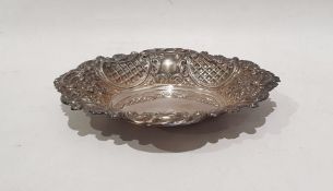 20th century silver bowl with embossed decoration, on oval foot, Birmingham 1963 by John Rose, 2.