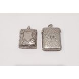 Late Victorian silver vesta with foliate decoration, Chester 1901, John Millward Banks and a