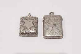 Late Victorian silver vesta with foliate decoration, Chester 1901, John Millward Banks and a