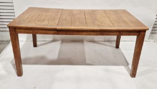 20th century oak extending table of rectangular form, on square section supports