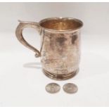 ****** WITHDRAWN ******* George V silver mug of shaped baluster form, with rim and engraved 'John