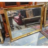 20th century bevel edge mirror in moulded gilt-effect frame, 107cm x 136cm