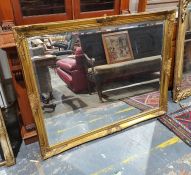 20th century bevel edge mirror in moulded gilt-effect frame, 107cm x 136cm