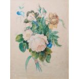 Late 19th/early 20th century school Pair of watercolours Still life studies of flower arrangement,