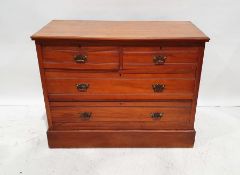 Early 20th century walnut chest of two short over two long drawers on plinth base