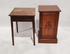 Edwardian walnut pot cupboard on plinth base and an occasional table (2)