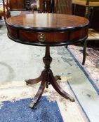 20th century mahogany circular drum table, 58cm x 50cm