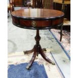 20th century mahogany circular drum table, 58cm x 50cm