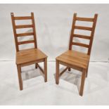 Six Ikea pine ladderback chairs (6)