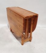 Pine desk and a pine drop-leaf table (2)