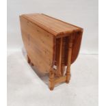 Pine desk and a pine drop-leaf table (2)