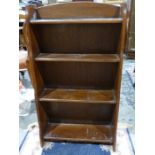 Oak open bookcase of four shelves, 91cm x 51cm x 18cm