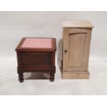 19th century mahogany box commode, the top with moulded edge, on turned supports, 46cm x 48cm x 44.