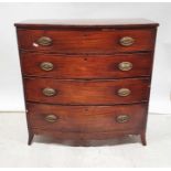 Georgian mahogany bowfront chest of four long drawers, 105cm x 103.5cm x 51.5cm