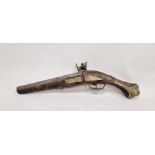 Reproduction flintlock pistol with brass mounts (40 cm overall)