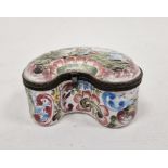 Mid 18th century Veuve Perrin enamel snuff box with previously hinged lid now separate, with