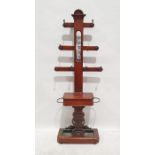 19th century mahogany hall stand with brass hall stand mirror and glove box and umbrella stand,