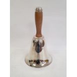 Van Bergh electroplated cocktail shaker with wooden handle, in the form of a bell  Condition