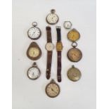 Quantity of assorted pocket watches to include silver-cased pocket watch with subsidiary seconds