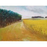 George S Wissinger (20th century) Oil on board Path by field , monogrammed lower right, 34cm x 44cm