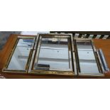 20th century three-part dressing table mirror in mirrored frame