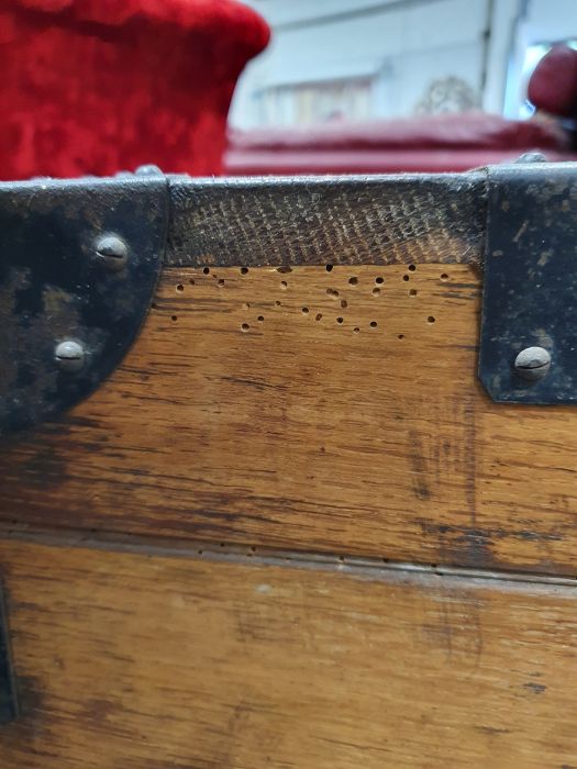 Oak and iron-bound chest marked to inside 'Mappin - Image 12 of 36