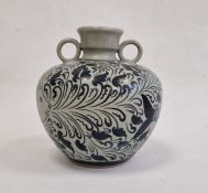 20th century Chinese ceramic wine jar with fish decoration