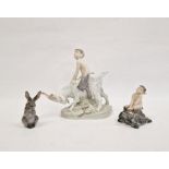 Royal Copenhagen model of Pan / faun riding a goat, by Christian Thomsen and marked to side of