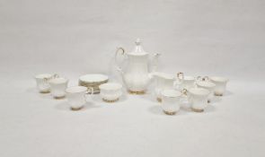 Royal Albert china coffee service for 8 persons, "Val d'Or", viz:- coffee pot, 8 cups, 8 saucers,