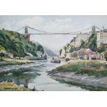 Ernest Andrews (1896-1977) (Bristol Savage Club of art)  Watercolour Clifton Suspension Bridge,