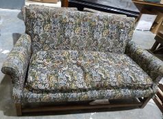 Early 20th century two-seat sofa and two single armchairs in patterned upholstery (3)  Condition